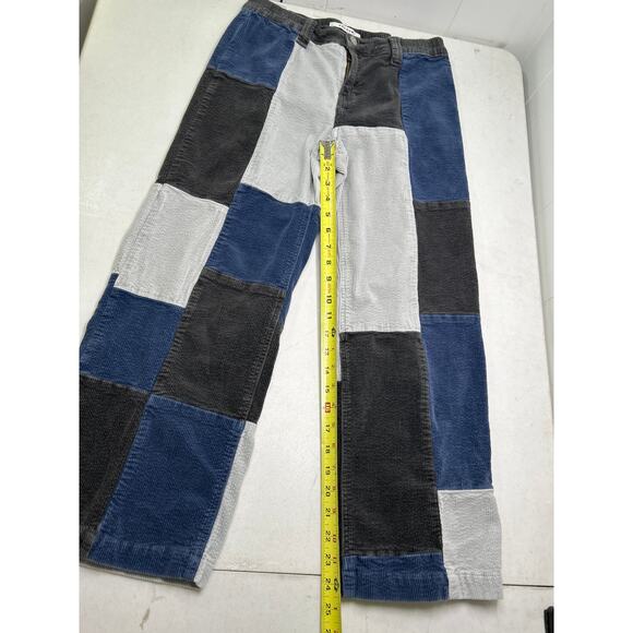 PacSun Corduroy Low Rise Puddle Patchwork Pants in Blue, Black and Gray. Size S. - Picture 3 of 5